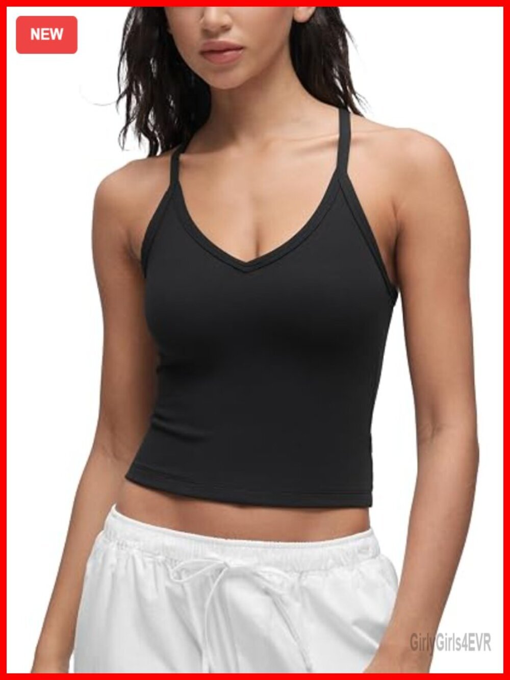 Butterluxe Double Lined V Neck Tank Top - Yoga Casual Camisole Tight Fit